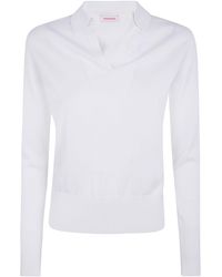 Rossopuro - Long Sleeve Top With A Polo Collar - Lyst