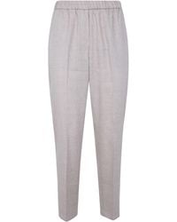 Peserico - Linen Wool Blend Natural Stretch "Estrato" Trousers - Lyst