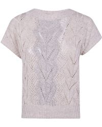 D.exterior - D. Exterior Braids Linen Crystals Boat Neck Sweater - Lyst