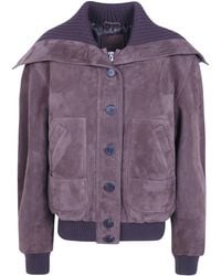 The Attico - Jacket Hooded "Suede Bomber" - Lyst