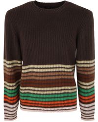 Etro - Crew Neck Striped Sweater - Lyst
