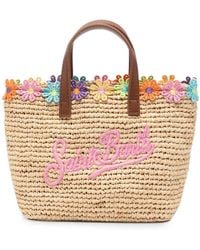 MC2 Saint Barth - Mini City Flower-Embroidered Logo-Embroidered Tote Bag - Lyst
