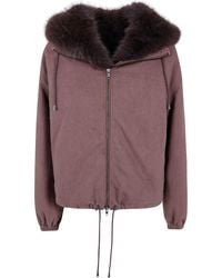 DR. HOPE - Jacket Canvas And Fur "Soleil" - Lyst