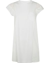 Sacai - Popeline X Cotton Jersey Dress - Lyst