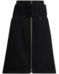 Patou - Zipped Midi Belted Skirt - Lyst