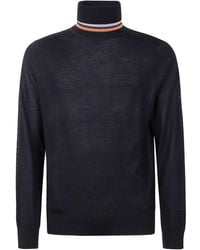 Paul Smith - Stripe-Detail Turtleneck Sweater - Lyst