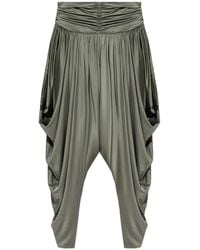 Balmain - Pleated Fluid Jersey Shiny Pants - Lyst