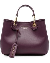 Emporio Armani - Shopping Bag With Pebbled Finish And Detachable Strap - Lyst