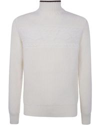 ZEGNA - Pure Wool Pearl Stitch High Neck - Lyst