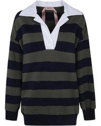 N°21 - Sweatshirt Striped Polo Neck - Lyst