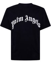 Palm Angels - Curved Logo Regular Tee - Lyst