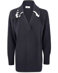 Aviu - Maglione V Neck Con Paillettes - Lyst