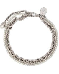 Simone Rocha - Collana Con Perla E Catena Con Fiore Di Perla Incapsulato - Lyst