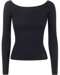 Courreges - Off Shoulder Rib Knit Top - Lyst