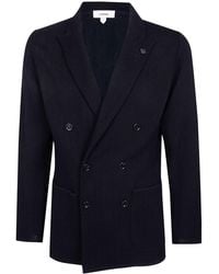 Lardini - Double Breasted Jacquard Knitted Jacket - Lyst