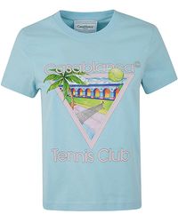 Casablancabrand - Tennis Club Icon Printed Fitted T-shirt Clothing - Lyst