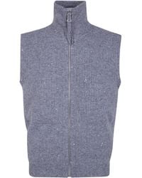 Seventy - Sweater Vest Zipped "Zipped Gilet With Pailletes" - Lyst