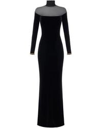 Elisabetta Franchi - Abito Lungo Con Collo Alto - Lyst