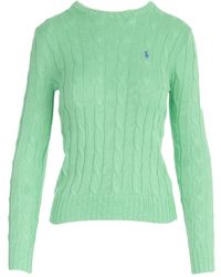 Polo Ralph Lauren - Green Round Neck Sweater - Lyst