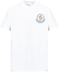 Moncler - Cotton T-Shirt With Printed Logo - Lyst