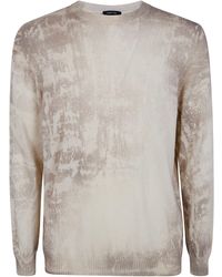 Avant Toi - "Shelley" Marble Effect Light Cashmere Reversible Roundneck - Lyst