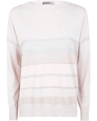 D.exterior - D. Exterior Boatneck Long Sleeves Oversized Stripes Lux Sweater - Lyst