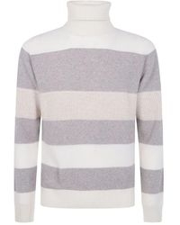 Barba Napoli - Turtle Neck Orizontal Stripes Sweater - Lyst