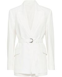 Brunello Cucinelli - Linen Jacket With Belt And Precious Details - Lyst