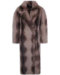 DR. HOPE - Coat Faux Fur Honey - Lyst