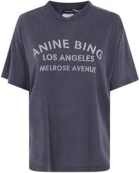 Anine Bing - T-Shirt Short Sleeve "Cade" Tee Melrose Stencil - Lyst