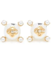CASABLANCA - Lotus Pearl Studs - Lyst