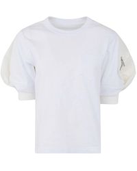 Sacai - Nylon Twill X Cotton Jersey T-shirt - Lyst