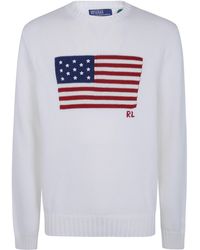 Polo Ralph Lauren - Sweater Long Sleeve "Flag Embroidered Pullover" - Lyst