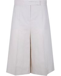Max Mara - "Kaki" Linen Bermuda Trousers - Lyst