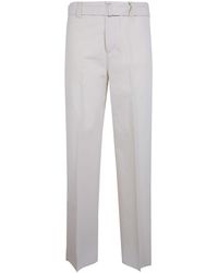 Lardini - Silk And Cotton Belt Trousers - Lyst