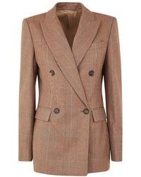 Brunello Cucinelli - Double Breasted Blazer Jacket Clothing - Lyst