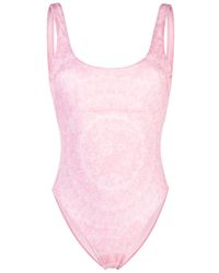 Versace - Barocco Print High-cut Swimsuit - Lyst