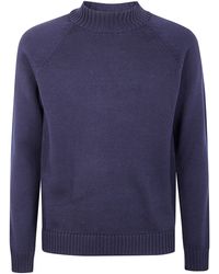Zanone - Stockinette Stitch Slim Fit Raglan Sleeved Mock Neck Sweater - Lyst
