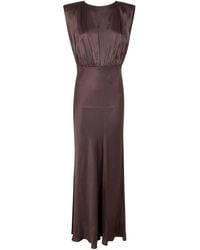 Semicouture - Satin Long Dress - Lyst
