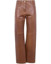 Max Mara - "Smmviolino" Leather 5 Pockets Trousers - Lyst
