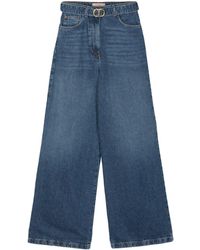 Twin Set - Wide Leg Jeans With Belt - Lyst