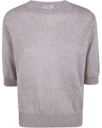 Brunello Cucinelli - Round Neck Sweater - Lyst