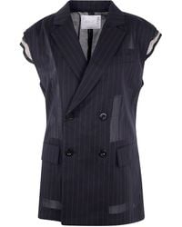 Sacai - High Twist Voile Vest - Lyst