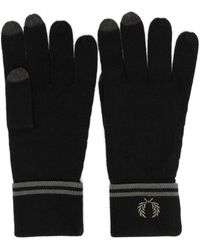 Fred Perry - Embroidered-logo Striped Gloves - Lyst