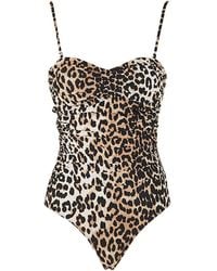 Ganni - Recycled Printed Core One Piece Swimsuit - Lyst