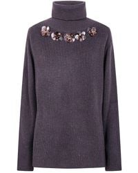 P.A.R.O.S.H. - P. A.R. O.S. H. Maglione Collo Alto Ricamato - Lyst