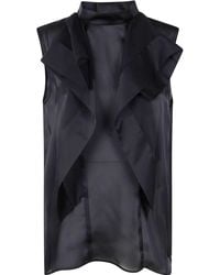 Sacai - Satin X Chiffon Pullover - Lyst
