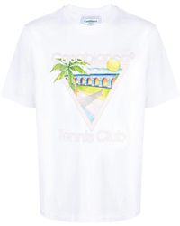 Casablancabrand - Tennis Club Graphic-print Cotton-jersey T-shirt X - Lyst