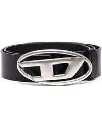 DIESEL - Vegetable Leather Belt With D Logo Buckle - Lyst
