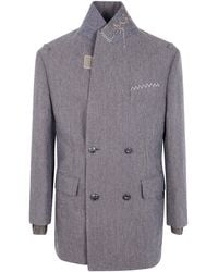 Kolor - "Jacket 02" Split Double Breast Coat - Lyst